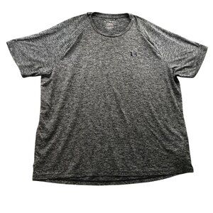 Under Armour Mens T-Shirt Size 3XL HeatGear Tech Tee Gray Knit Loose Fit Casual